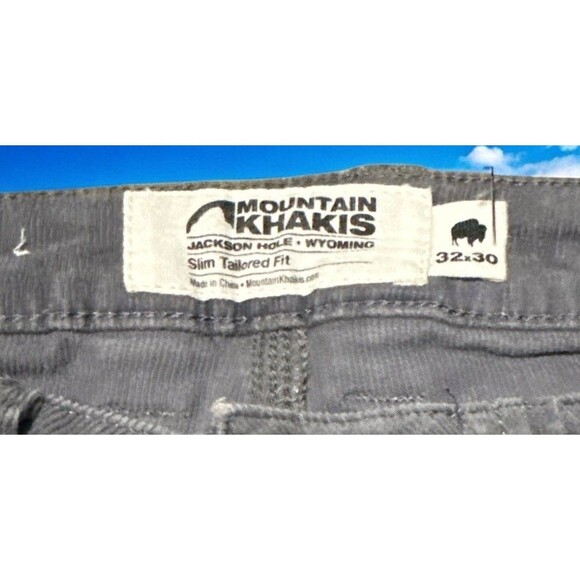 Mountain Khakis Pants Men’s Sz 34 x 30 Gray Corduroy Slim Tailored Fit - Picture 4 of 4
